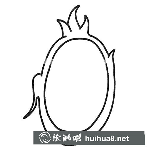 卡通火龍果簡筆畫的畫法步驟圖