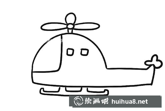 直升飛機簡筆畫步驟圖片