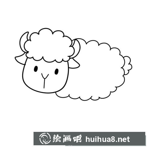 可愛小綿羊簡筆畫圖片