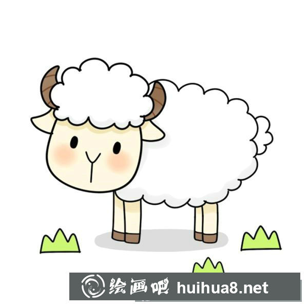 可愛小綿羊簡筆畫圖片