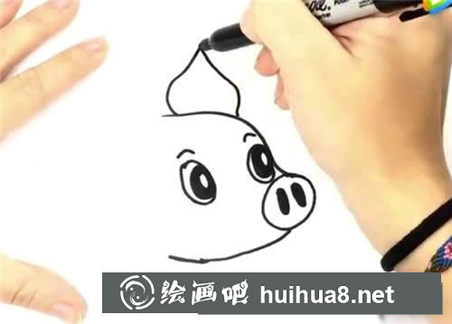可愛小豬簡筆畫步驟圖