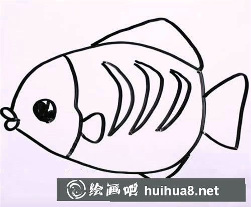 如何畫一條花斑魚 花斑魚的簡(jiǎn)筆畫圖解步驟
