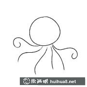 卡通章魚簡筆畫步驟圖解教學(xué)