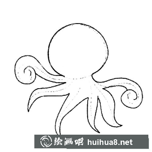 卡通章魚簡筆畫步驟圖解教程