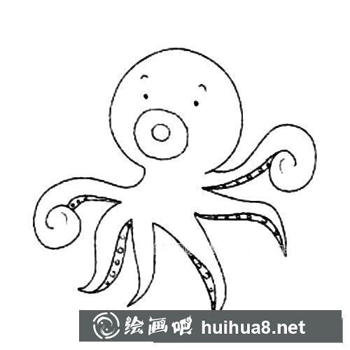 卡通章魚簡筆畫步驟圖解教程