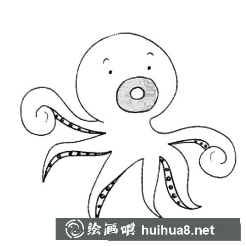 卡通章魚簡筆畫步驟圖解教程