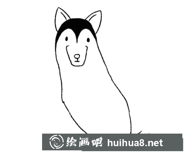 愛斯基摩犬/雪橇犬簡筆畫步驟圖解教程