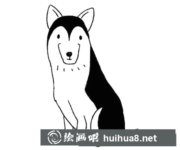 愛斯基摩犬/雪橇犬簡筆畫步驟圖解教程