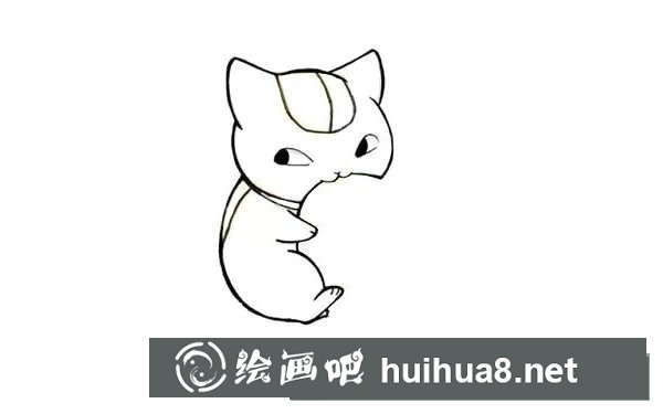 小貓吃魚簡(jiǎn)筆畫