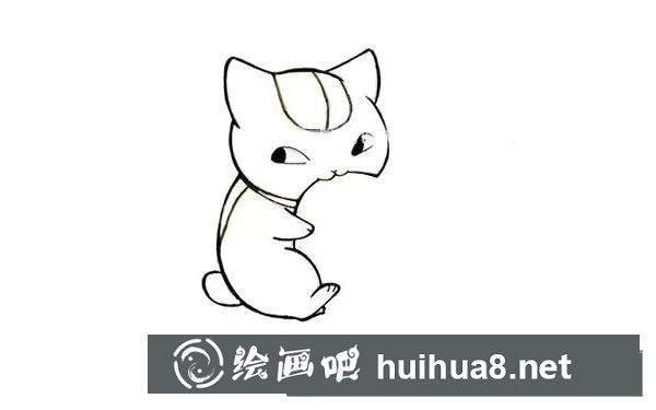小貓吃魚簡(jiǎn)筆畫
