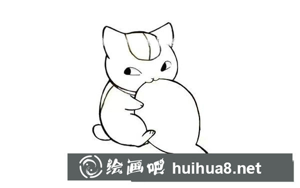 小貓吃魚簡(jiǎn)筆畫