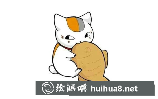 小貓吃魚簡(jiǎn)筆畫