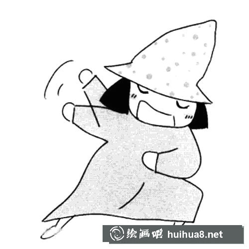 各種形象的巫婆簡筆畫圖片