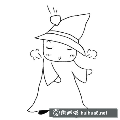 各種形象的巫婆簡筆畫圖片