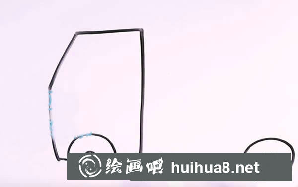 消防云梯車簡筆畫步驟圖