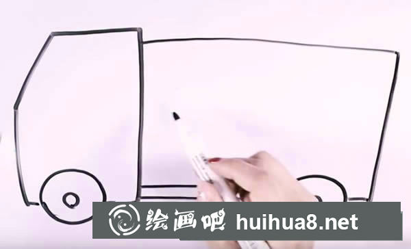 消防云梯車簡筆畫步驟圖