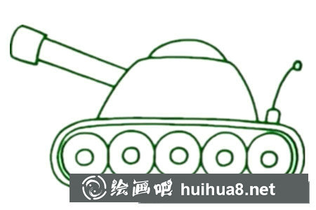 坦克簡(jiǎn)筆畫步驟6