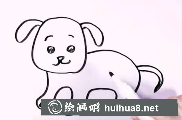 繪制斑點(diǎn)狗的第六步：畫尾巴