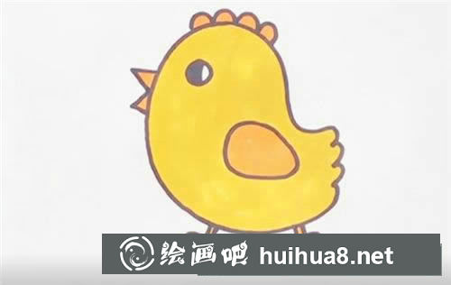 可愛的小黃雞簡筆畫