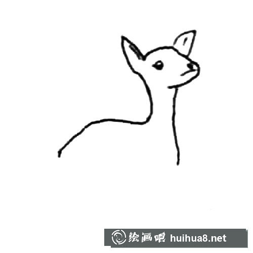 可愛動物麋鹿簡筆畫