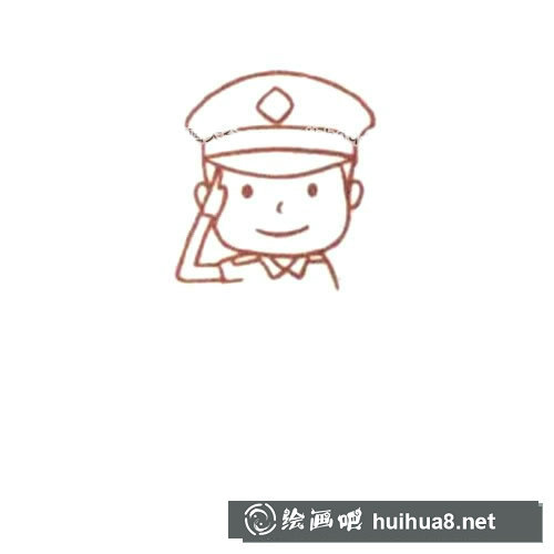 警察敬禮的簡筆畫