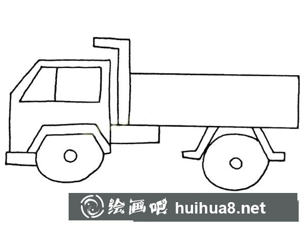 簡(jiǎn)單的大貨車簡(jiǎn)筆畫(huà)圖片