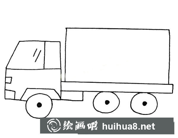 簡(jiǎn)單的大貨車簡(jiǎn)筆畫(huà)圖片