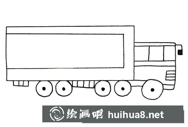 大貨車(chē)簡(jiǎn)筆畫(huà)圖片