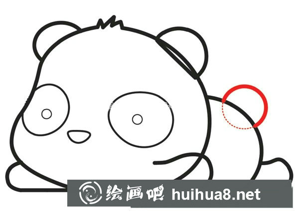可愛(ài)的大熊貓簡(jiǎn)筆畫(huà)步驟11