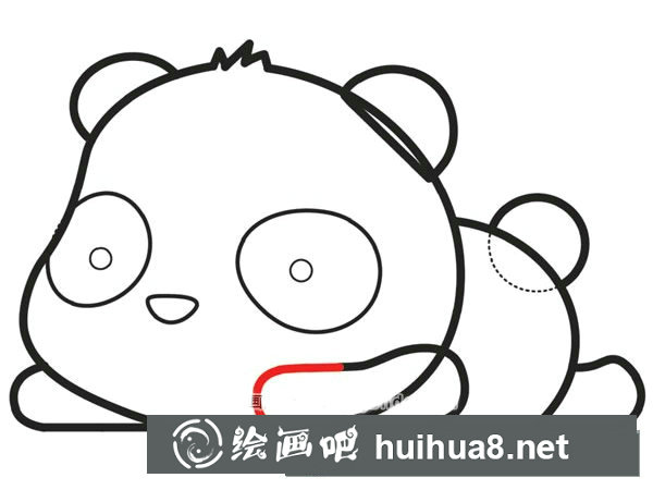 可愛(ài)的大熊貓簡(jiǎn)筆畫(huà)步驟12