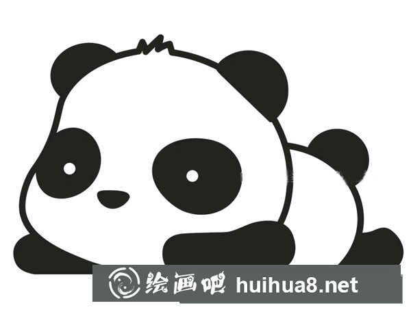 可愛(ài)的大熊貓簡(jiǎn)筆畫(huà)步驟13
