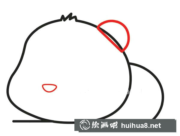 可愛(ài)的大熊貓簡(jiǎn)筆畫(huà)步驟6