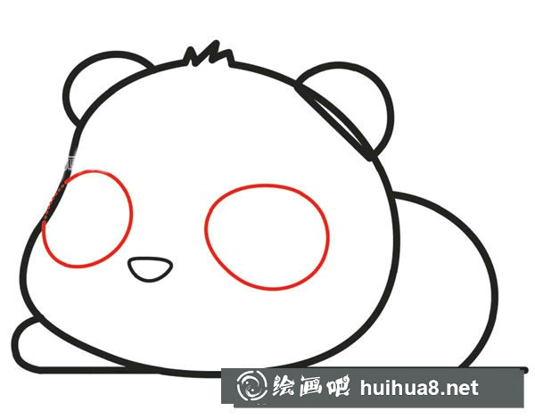 可愛(ài)的大熊貓簡(jiǎn)筆畫(huà)步驟8