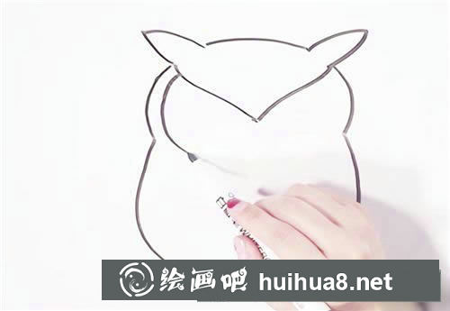 可愛貓頭鷹簡筆畫步驟圖