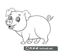可愛小豬簡筆畫圖片集錦