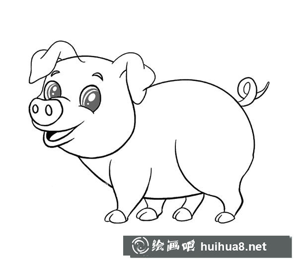 可愛的小豬簡(jiǎn)筆畫圖片大全