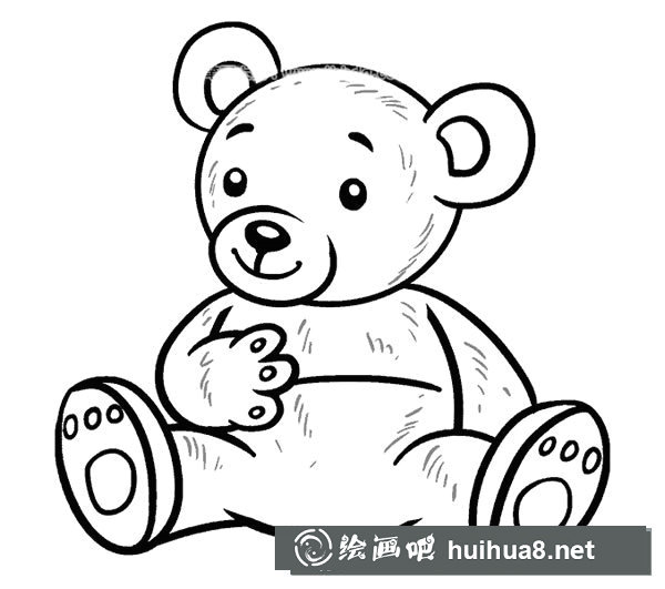 玩具熊簡(jiǎn)筆畫圖片1