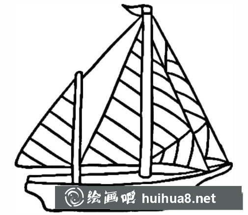 海上的帆船簡(jiǎn)筆畫圖片