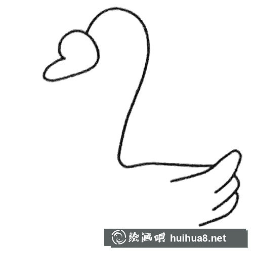 天鵝簡筆畫步驟3