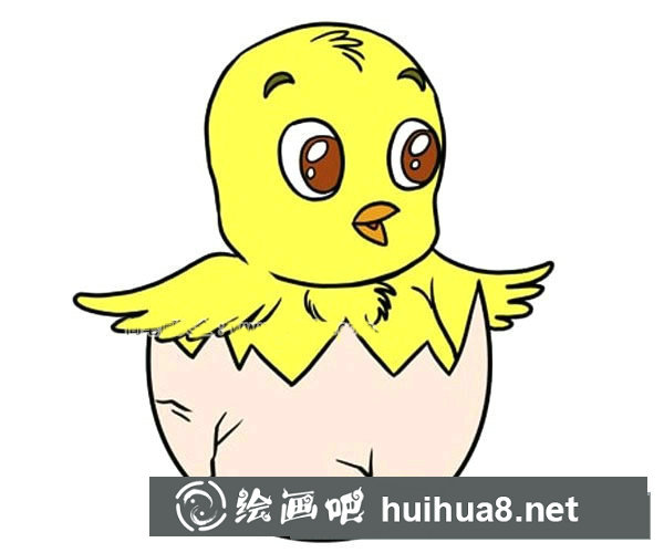 破殼而出的小雞簡(jiǎn)筆畫(huà)圖片2