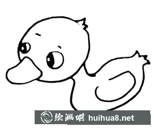水里的小鴨子簡筆畫步驟3