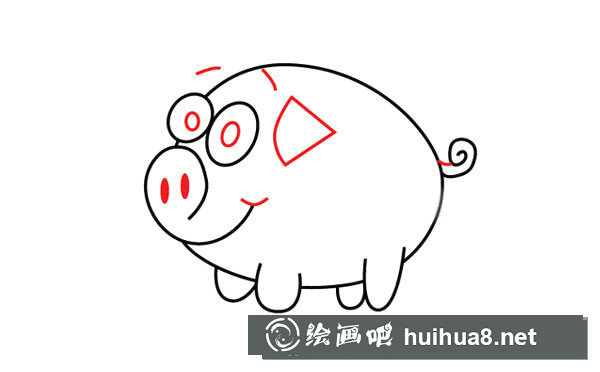 簡單小豬簡筆畫步驟圖片