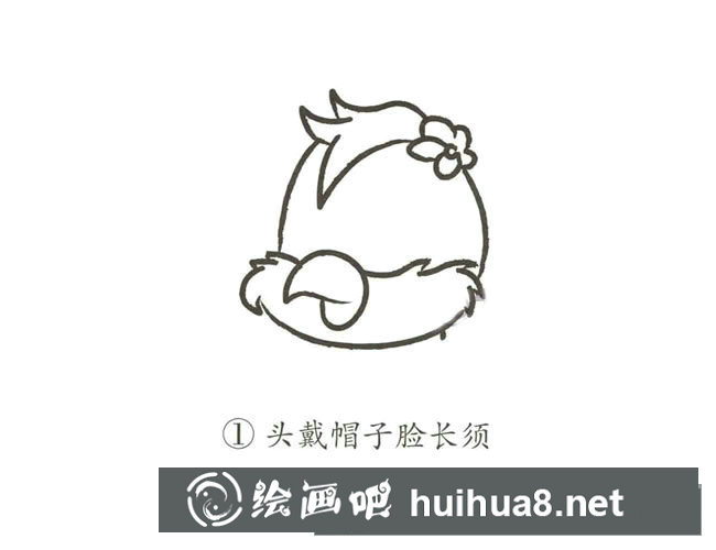 卡通鸚鵡頭部簡(jiǎn)筆畫(huà)