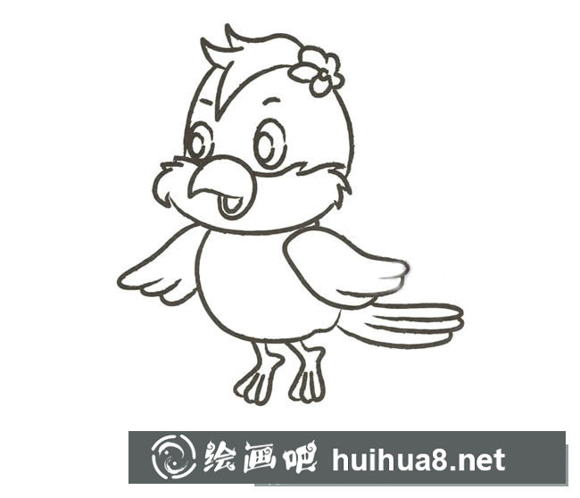 卡通鸚鵡翅膀和雙腳簡(jiǎn)筆畫(huà)