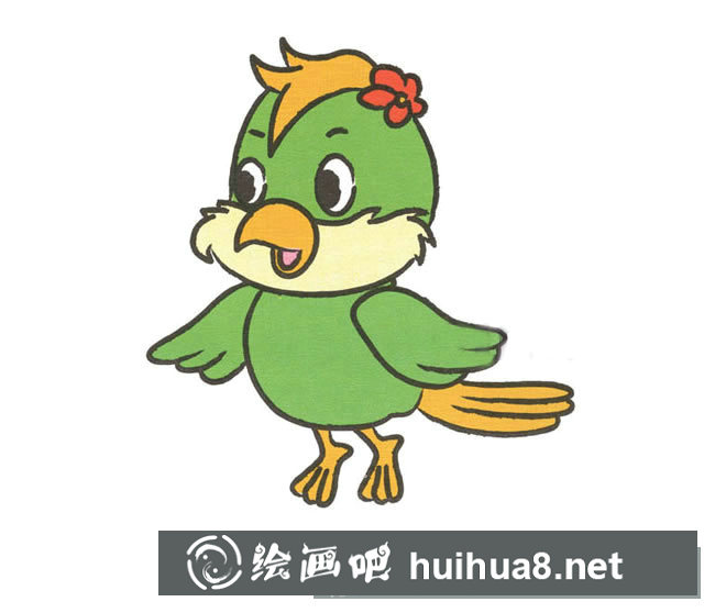 彩色鸚鵡完成圖