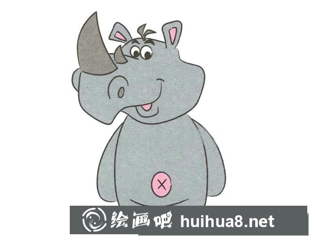 卡通犀牛簡(jiǎn)筆畫(huà)步驟圖