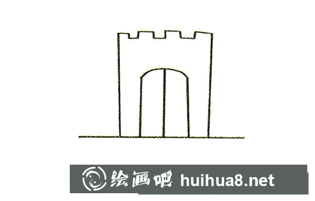 彩色城堡簡筆畫步驟圖片