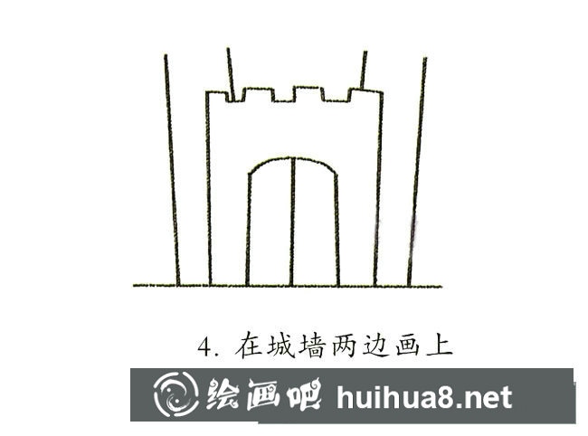 彩色城堡簡筆畫步驟圖片