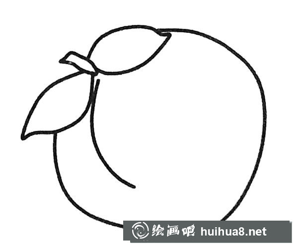 簡單的桃子簡筆畫圖片2
