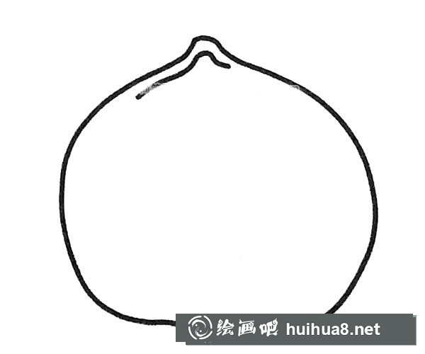 簡單的桃子簡筆畫圖片3